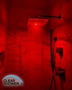Clear Showerhead XL with LED Ball Joint Combo